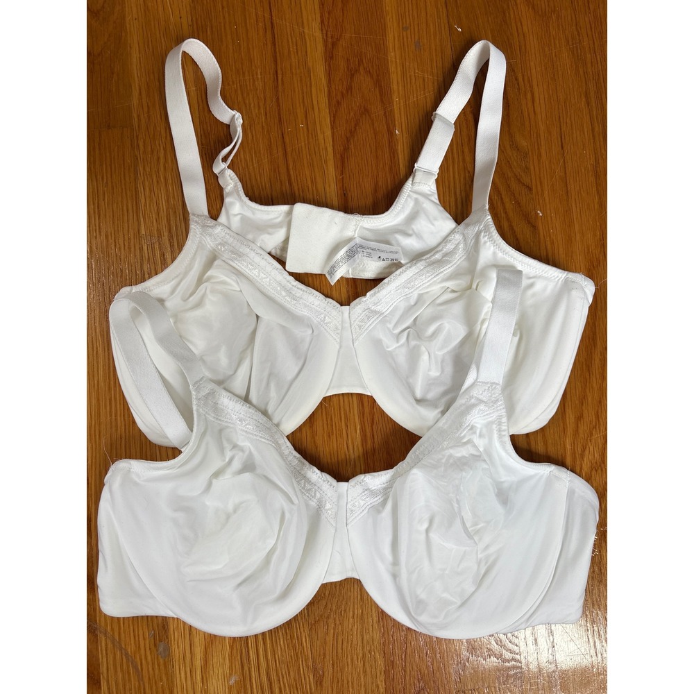 Wacoal 2 Pack Basic Beauty Full Figure Underwire Bra White 855213 US 42D